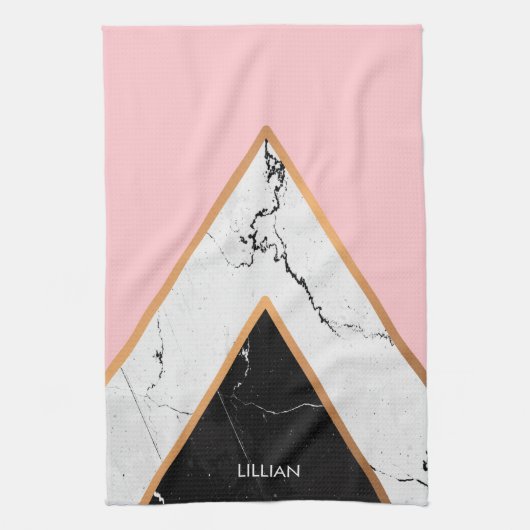 Linge De Cuisine Texture En Marbre Avec Lignes D'Or (Vertical)