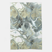 Linge De Cuisine Texture fluide de pierre de marbre gris et or abst (Vertical)