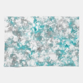 Linge De Cuisine texture gris turquoise et marbre blanc (Horizontal)