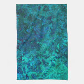 Linge De Cuisine Texture marbre pierre bleu et turquoise naturel (Vertical)