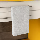 Linge De Cuisine Texture Parties scintillant argent blanc brillant 