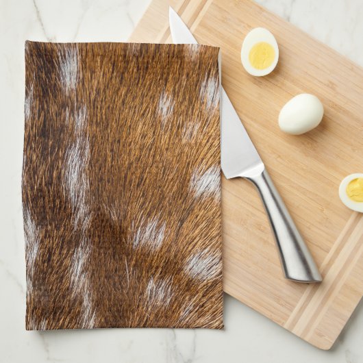 Linge De Cuisine Texture repérée de fourrure de cerfs communs (Quart Plié)