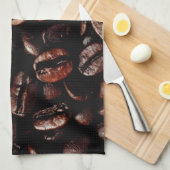 Linge De Cuisine Texture rôtie de grains de café de brun foncé (Quart Plié)