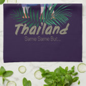 Linge De Cuisine Thaïlande Elephant Drapeau Jungle Feuille Souvenir (Plié)