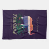Linge De Cuisine Thaïlande Elephant Drapeau Jungle Feuille Souvenir (Horizontal)