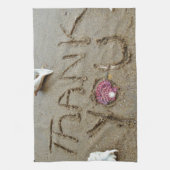 Linge De Cuisine Thank you in the sand shells & beach (Vertical)
