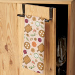 Linge De Cuisine Thankgiving Food Turkey Rose<br><div class="desc">Serviette de cuisine moderne et fantaisie illustrant l'illustration de délicieux plats d'action de grâce.</div>