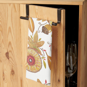 Linge De Cuisine Thanksgiving Acorn Fall Mood Aquarelle