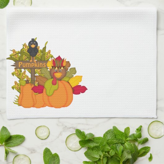 Linge De Cuisine Thanksgiving Autumn Pumkin Kitchen Design Serviett (Plié)