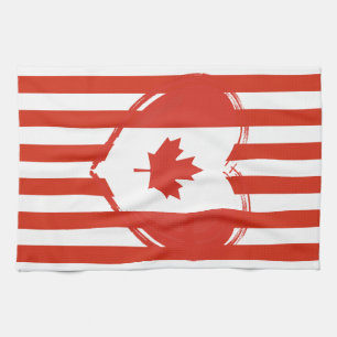 Linge De Cuisine Thanksgiving Canada - Coeur rouge et rayures