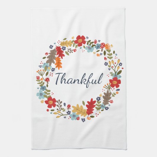 Linge De Cuisine Thanksgiving Fall Thankful Wreath Home Décor (Vertical)