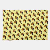 Linge De Cuisine Thanksgiving Le Conversation Noir avec le pèlerin  (Horizontal)