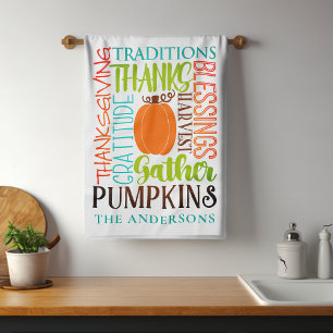 Linge De Cuisine Thanksgiving Modern Word Art Typographie Nom