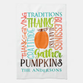 Linge De Cuisine Thanksgiving Modern Word Art Typographie Nom (Vertical)