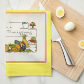 Linge De Cuisine Thanksgiving paisible vintage (Quart Plié)