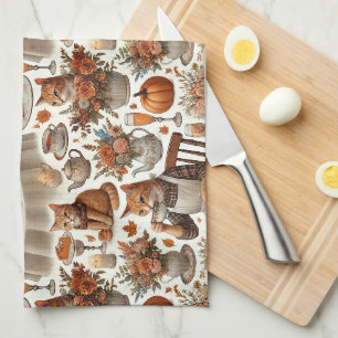 Linge De Cuisine Thanksgiving thème pour l'Amoureux des chats