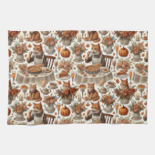 Linge De Cuisine Thanksgiving thème pour l'Amoureux des chats (Horizontal)