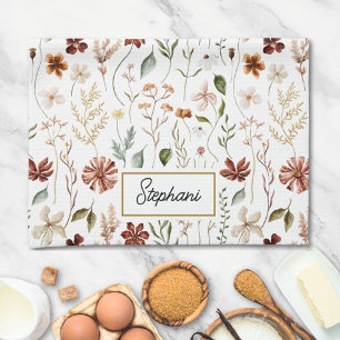 Linge De Cuisine Thé aux fleurs sauvages et florales aquarelle vint