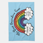 Linge De Cuisine The Best Grandma Granny Ever Rainbow Blue (Vertical)