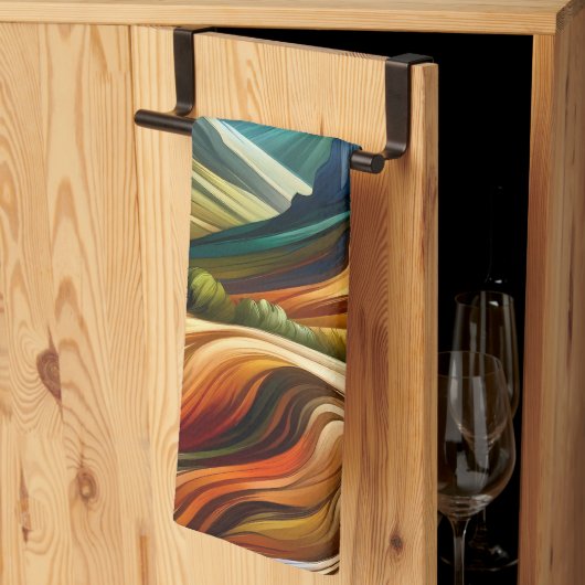 Linge De Cuisine The Mountains   (Pliage en tiers)