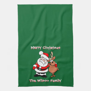 Linge De Cuisine Thé vert personnalisé de Joyeux Noël