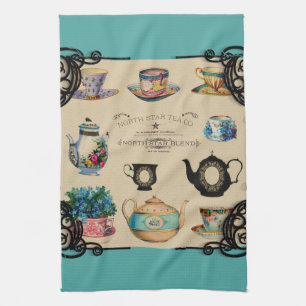 Linge De Cuisine Théâtre et théière Vintages