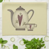 Linge De Cuisine Théière et tasse de thé (Plié)