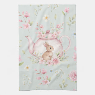 Linge De Cuisine Théière Lapin Capricieux Floral Printemps