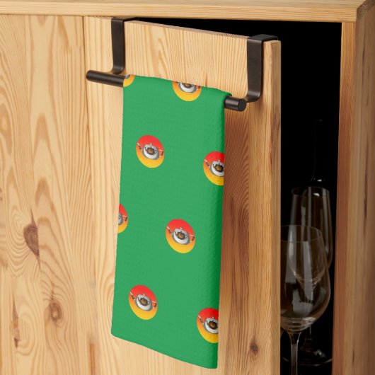 Linge De Cuisine Théière verte de cuisine (Pliage en tiers)