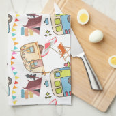 Linge De Cuisine Thème Camping Rétro (Quart Plié)