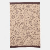 Linge De Cuisine Thème Challah de motif de boulangerie dessiné à la (Vertical)