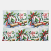 Linge De Cuisine Thème de Noël du baseball (Horizontal)