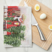 Linge De Cuisine Thème extérieur du camping de Noël Trailer (Quart Plié)