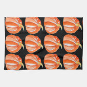 Linge De Cuisine Thème Halloween noir et orange citrouille (Horizontal)
