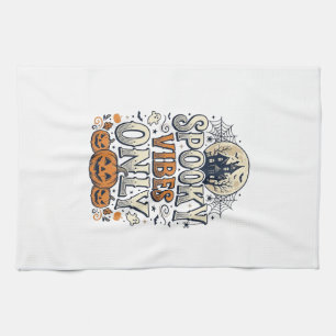 Linge De Cuisine Thème Hanté Halloween Fantôme Citrouille Design_1