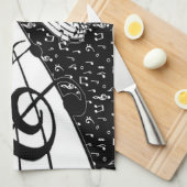 Linge De Cuisine Thème musical rouge et noir (Quart Plié)