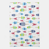 Linge De Cuisine Thème nautique Bouée et homard monogrammés (Vertical)