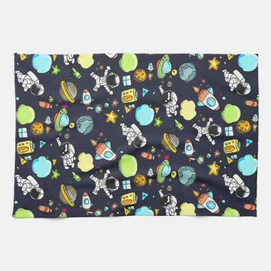 Linge De Cuisine Thème spatial cool - Astronauts & Rocket Ships (Horizontal)