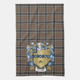 Linge De Cuisine Thompson Family Crest and Hunting Tartan (irlandai