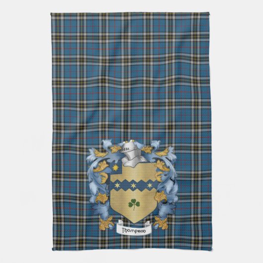 Linge De Cuisine Thompson Family Crest et Tartan (irlandais) (Vertical)