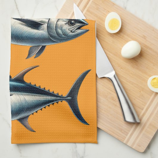 Linge De Cuisine Thon Poisson Thé Orange (Quart Plié)