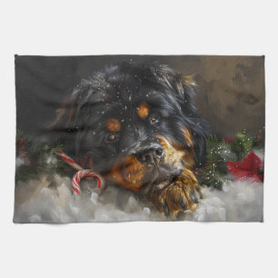 Linge De Cuisine Tibétain Mastiff Chien Noël Fête