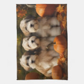 Linge De Cuisine Tibétain Terrier Chiot Automne Citrouille délice (Vertical)