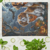 Linge De Cuisine Tibetan Spaniel Halloween Épouvantable (Plié)