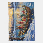Linge De Cuisine Tibetan Terrier Christmas Boat Holiday (Vertical)