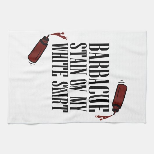 Linge De Cuisine Tige barbecue sur mon blanc (Horizontal)