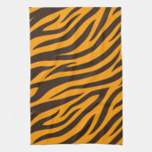 Linge De Cuisine Tiger Gravure noire Orange motif en peau d'animal (Vertical)