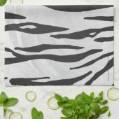 Linge De Cuisine Tiger noir et blanc (Plié)