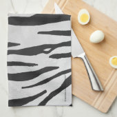 Linge De Cuisine Tiger noir et blanc (Quart Plié)