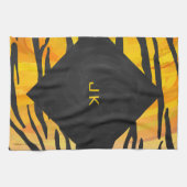 Linge De Cuisine Tiger noir et orange (Horizontal)